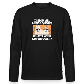 Anime Series Design - Men's Premium Organic Long Sleeve Shirt - black - Front - Nico (187cm)