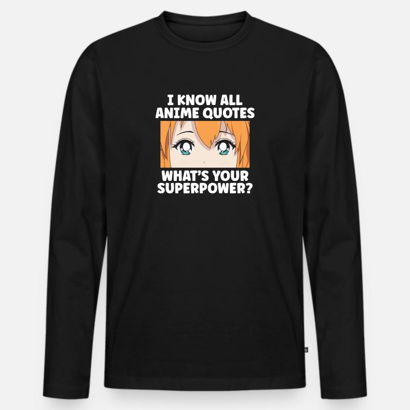 Anime Serien Design - Männer Premium Bio Langarmshirt - Schwarz