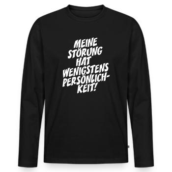 Mon trouble a au moins la fierté de la personnalité - T-shirt manches longues Premium bio Homme - noir - Devant - Nico (187cm)