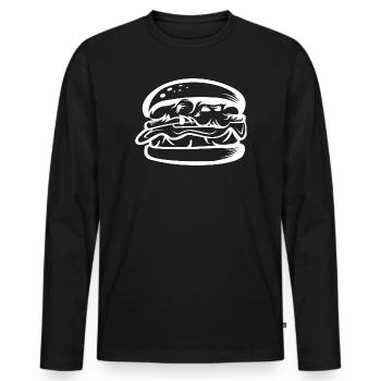 Burger Shop Symbol Food Food Fast Food - Men's Premium Organic Long Sleeve Shirt - black - Front - Nico (187cm)