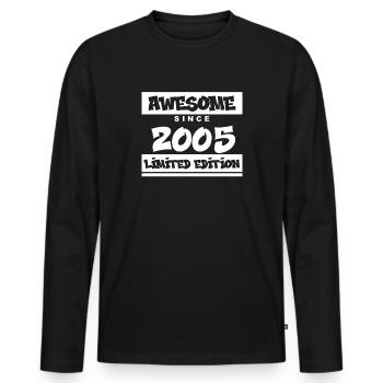 2005 - Vintage 2005 - Fantastic since 2005 - Men's Premium Organic Long Sleeve Shirt - black - Front - Nico (187cm)