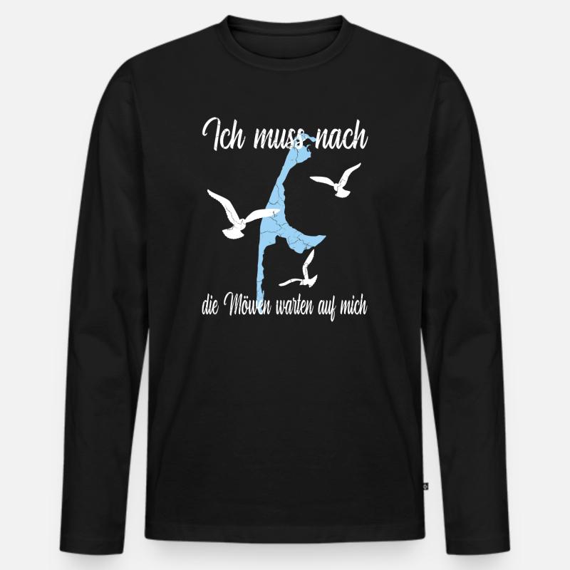 Sylt Design mit Spruch - Männer Premium Bio Langarmshirt - Schwarz