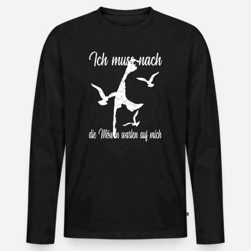 Sylt Design - Männer Premium Bio Langarmshirt - Schwarz