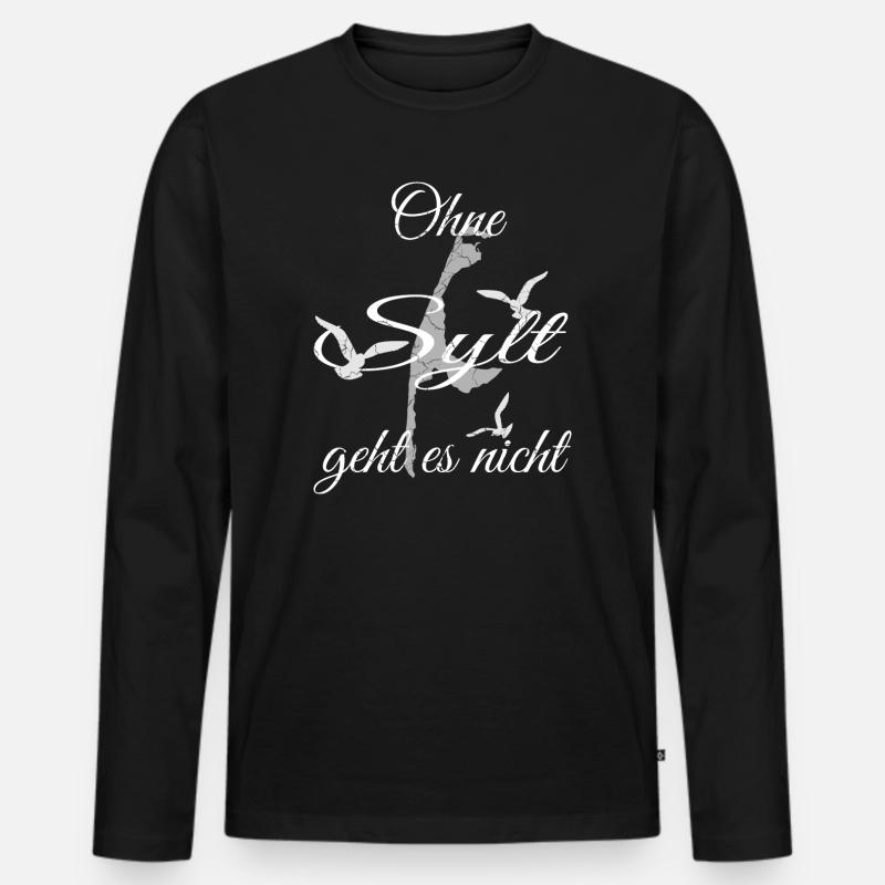 Insel Sylt - Männer Premium Bio Langarmshirt - Schwarz