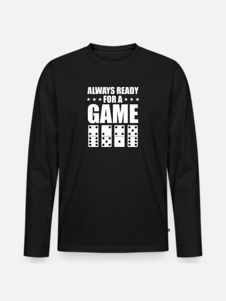 Conception de jeux Domino - T-shirt manches longues Premium bio Homme - noir