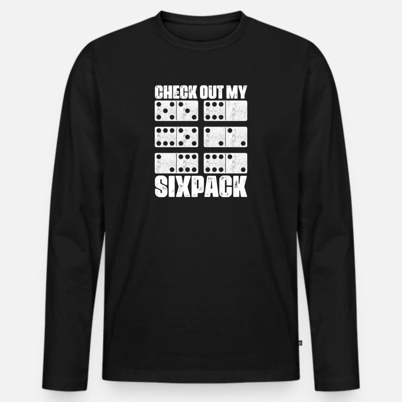 Domino Spiel Design - Männer Premium Bio Langarmshirt - Schwarz