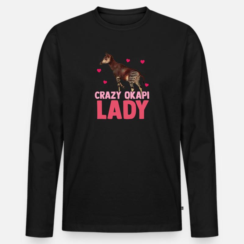 Im Herzen des Waldes Okapi - Männer Premium Bio Langarmshirt - Schwarz