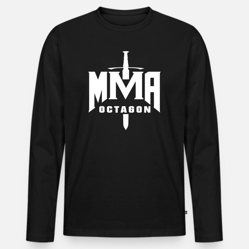 MMA Octagon Mixed Martial Arts - Männer Premium Bio Langarmshirt - Schwarz