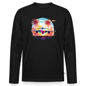 Miami Vacations - Men's Premium Organic Long Sleeve Shirt - black - Front - Nico (187cm)