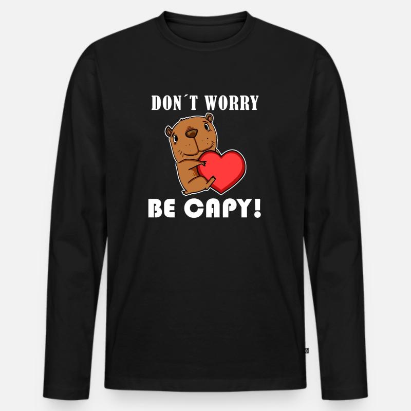 Capybara Wasserschwein Capybaras - Männer Premium Bio Langarmshirt - Schwarz
