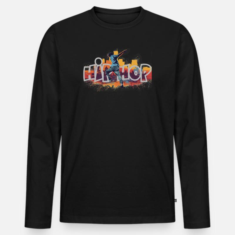 Hip Hop Breakdancer Geschenk - Männer Premium Bio Langarmshirt - Schwarz