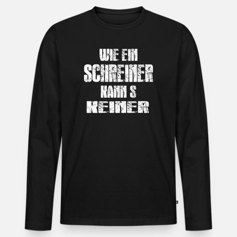 Witziger Spruch Schriftzug - Männer Premium Bio Langarmshirt - Schwarz