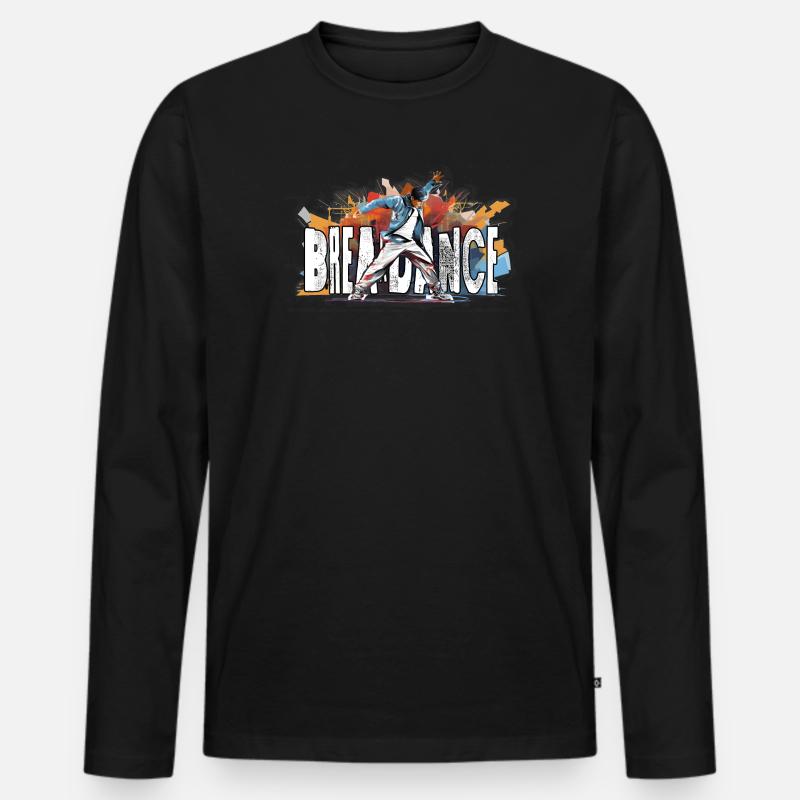 Breakdance Breakdancer Bboy - Männer Premium Bio Langarmshirt - Schwarz