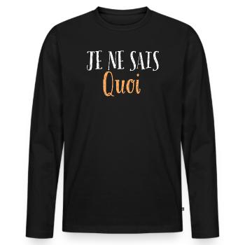 je ne sais quoi - T-shirt manches longues Premium bio Homme - noir - Devant - Nico (187cm)