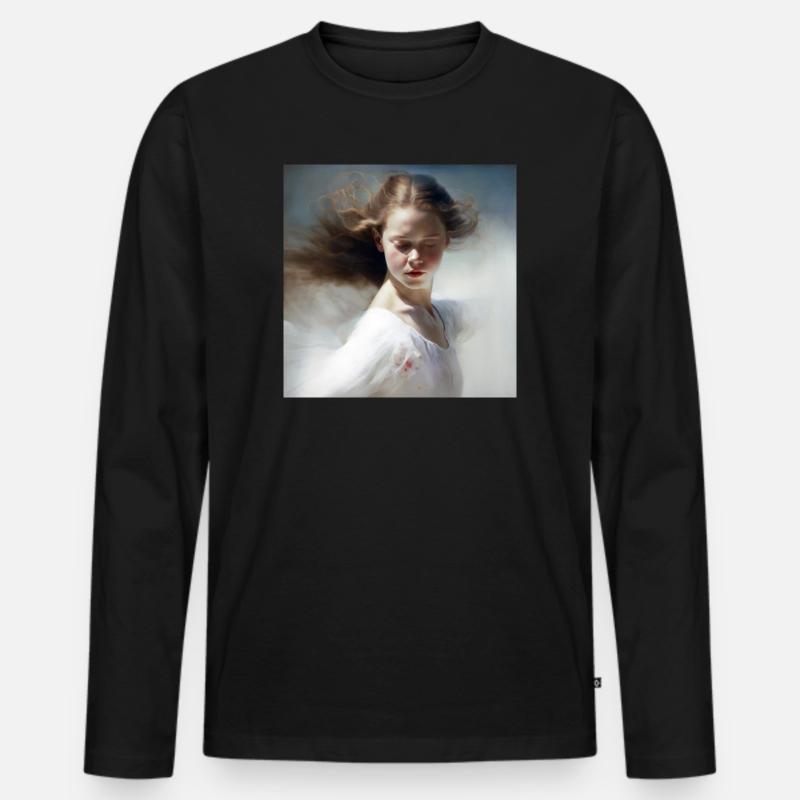 Frauenmalerei 01 - Männer Premium Bio Langarmshirt - Schwarz