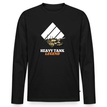 Heavy Tank Legend - Men's Premium Organic Long Sleeve Shirt - black - Front - Nico (187cm)