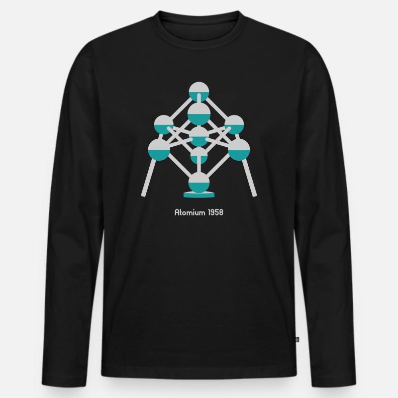 Atomium 1958 - Männer Premium Bio Langarmshirt - Schwarz