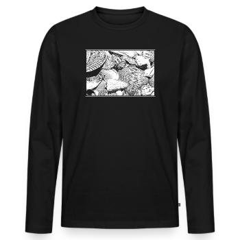 Les coquillages - T-shirt manches longues Premium bio Homme - noir - Devant - Nico (187cm)