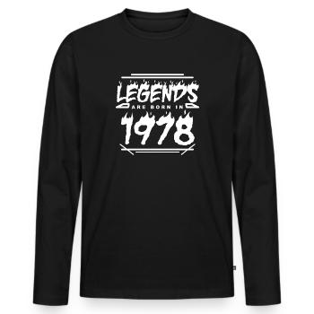 1978 - Jahrgang 1978 - Baujahr 1978 - Männer Premium Bio Langarmshirt - Schwarz - Vorne - Nico (187cm)