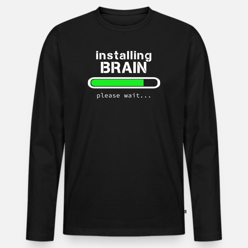 Installation von Brain - Männer Premium Bio Langarmshirt - Schwarz