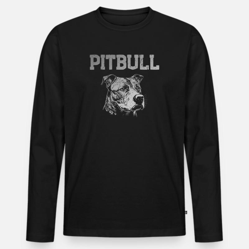 Pitbull - Männer Premium Bio Langarmshirt - Schwarz