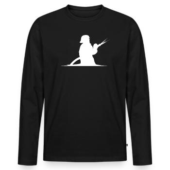 Firefighter Hose Extinguish Fire Brigade Symbol - Men's Premium Organic Long Sleeve Shirt - black - Front - Nico (187cm)
