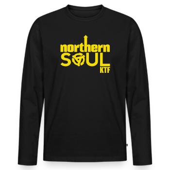 Northern Soul KTF - Retro 1960s Music - Men's Premium Organic Long Sleeve Shirt - black - Front - Nico (187cm)