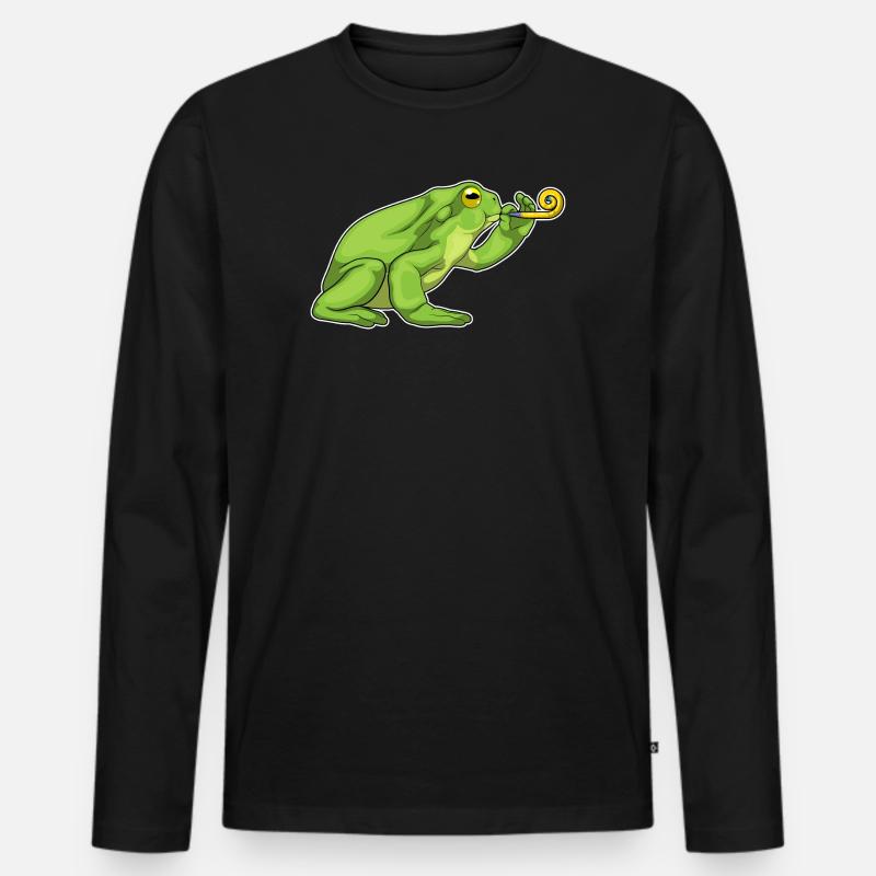 Frosch Party Tröte - Männer Premium Bio Langarmshirt - Schwarz