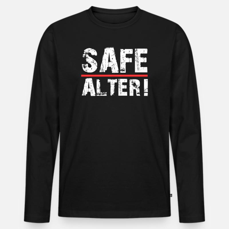 Safe Alter  - Männer Premium Bio Langarmshirt - Schwarz