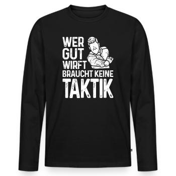 Wer gut legt braucht keine Taktik Bouler Petanque - Männer Premium Bio Langarmshirt - Schwarz - Vorne - Nico (187cm)