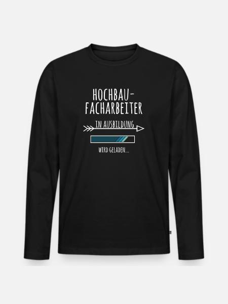 Hochbaufacharbeiter Ausbildung Beruf Geschenk - Männer Premium Bio Langarmshirt - Schwarz