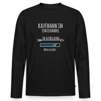 Kaufmann im Einzelhandel Ausbildung Beruf Geschenk - Männer Premium Bio Langarmshirt - Schwarz - Vorne - Nico (187cm)