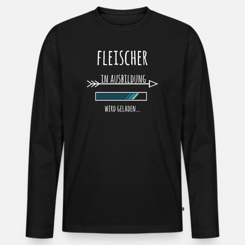Ausbildung Fleischer Metzger Beruf - Männer Premium Bio Langarmshirt - Schwarz