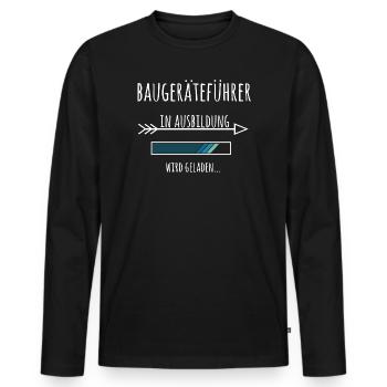 Baugeräteführer Ausbildung Beruf Geschenk - Männer Premium Bio Langarmshirt - Schwarz - Vorne - Nico (187cm)