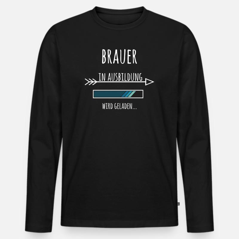 Brauer Ausbildung Bier Beruf Geschenk - Männer Premium Bio Langarmshirt - Schwarz