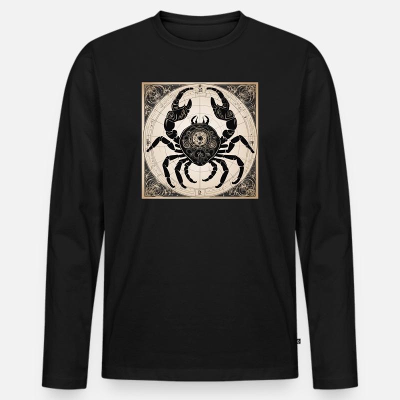 Zodiac Cancer - Männer Premium Bio Langarmshirt - Schwarz