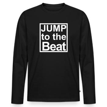 Jump to the Beat - Men's Premium Organic Long Sleeve Shirt - black - Front - Nico (187cm)