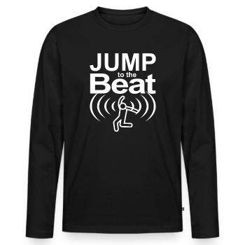 Jump to the Beat - Men's Premium Organic Long Sleeve Shirt - black - Front - Nico (187cm)