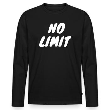 no limit - T-shirt manches longues Premium bio Homme - noir - Devant - Nico (187cm)