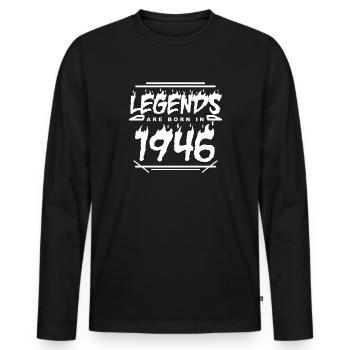 1946 - Né en 1946 - Construit en 1946 - T-shirt manches longues Premium bio Homme - noir - Devant - Nico (187cm)