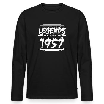1957 - Né en 1957 - Construit en 1957 - T-shirt manches longues Premium bio Homme - noir - Devant - Nico (187cm)
