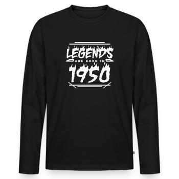 1950 - Né en 1950 - Construit en 1950 - T-shirt manches longues Premium bio Homme - noir - Devant - Nico (187cm)