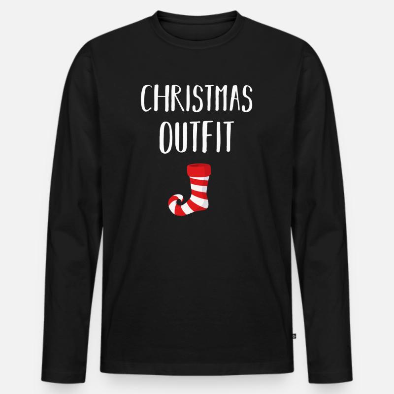 Weihnachten lustiges Weihnachtskostüm - Männer Premium Bio Langarmshirt - Schwarz