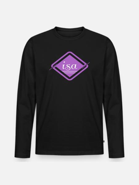 Isa - Men's Premium Organic Long Sleeve Shirt - black