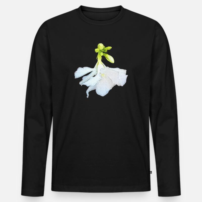 oleanderblüte unten, geschenke frauen - Männer Premium Bio Langarmshirt - Schwarz