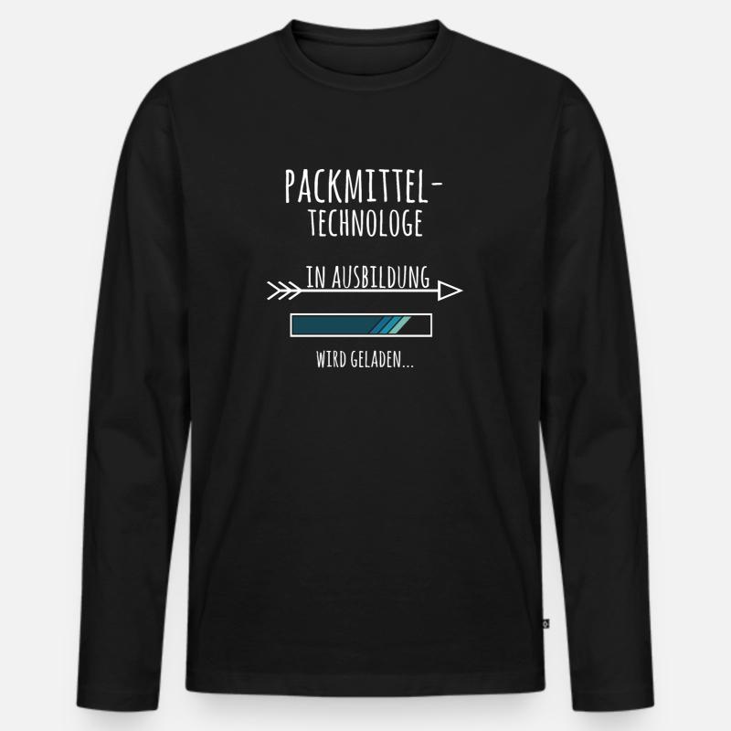 Packmitteltechnologe Ausbildung Beruf Geschenk - Männer Premium Bio Langarmshirt - Schwarz