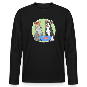 Aquarium, Fish, Dog, Cat, Pets, Pets, Pets, - Men's Premium Organic Long Sleeve Shirt - black - Front - Nico (187cm)
