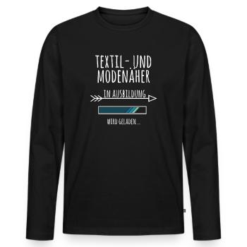 Textil und Modenäher Ausbildung Beruf Geschenk - Männer Premium Bio Langarmshirt - Schwarz - Vorne - Nico (187cm)
