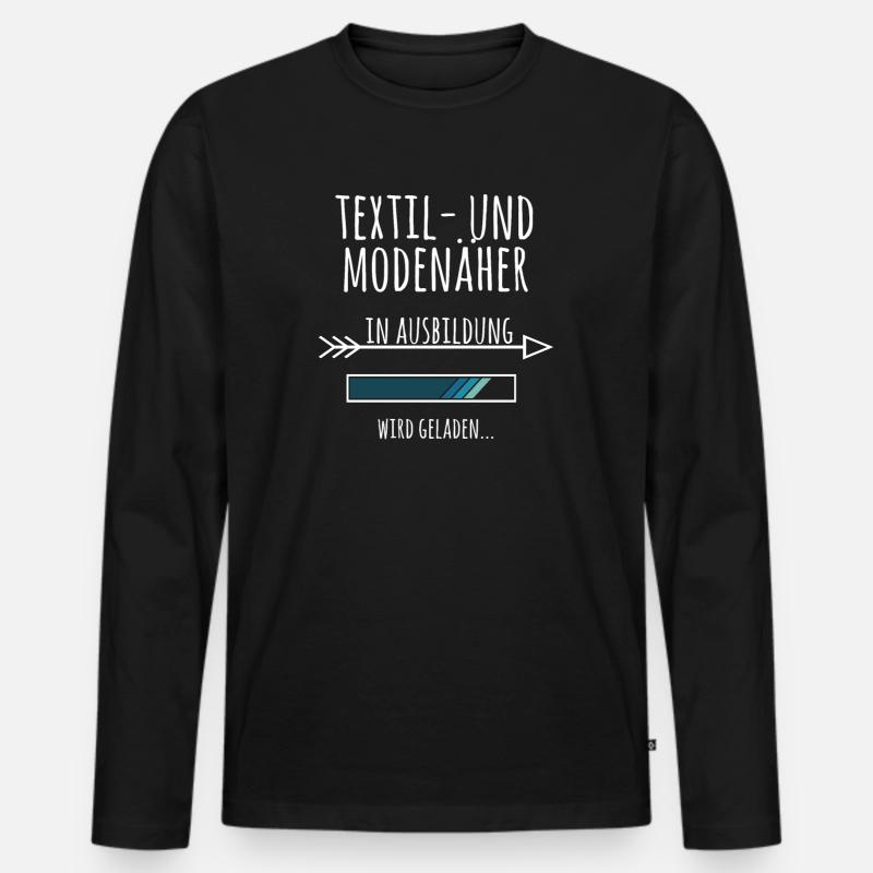 Textil und Modenäher Ausbildung Beruf Geschenk - Männer Premium Bio Langarmshirt - Schwarz