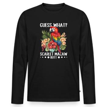 Devinez quoi ? Mouton d'ara écarlate - T-shirt manches longues Premium bio Homme - noir - Devant - Nico (187cm)